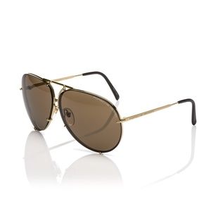 Porsche Design Gold and Brown Sunglasses
